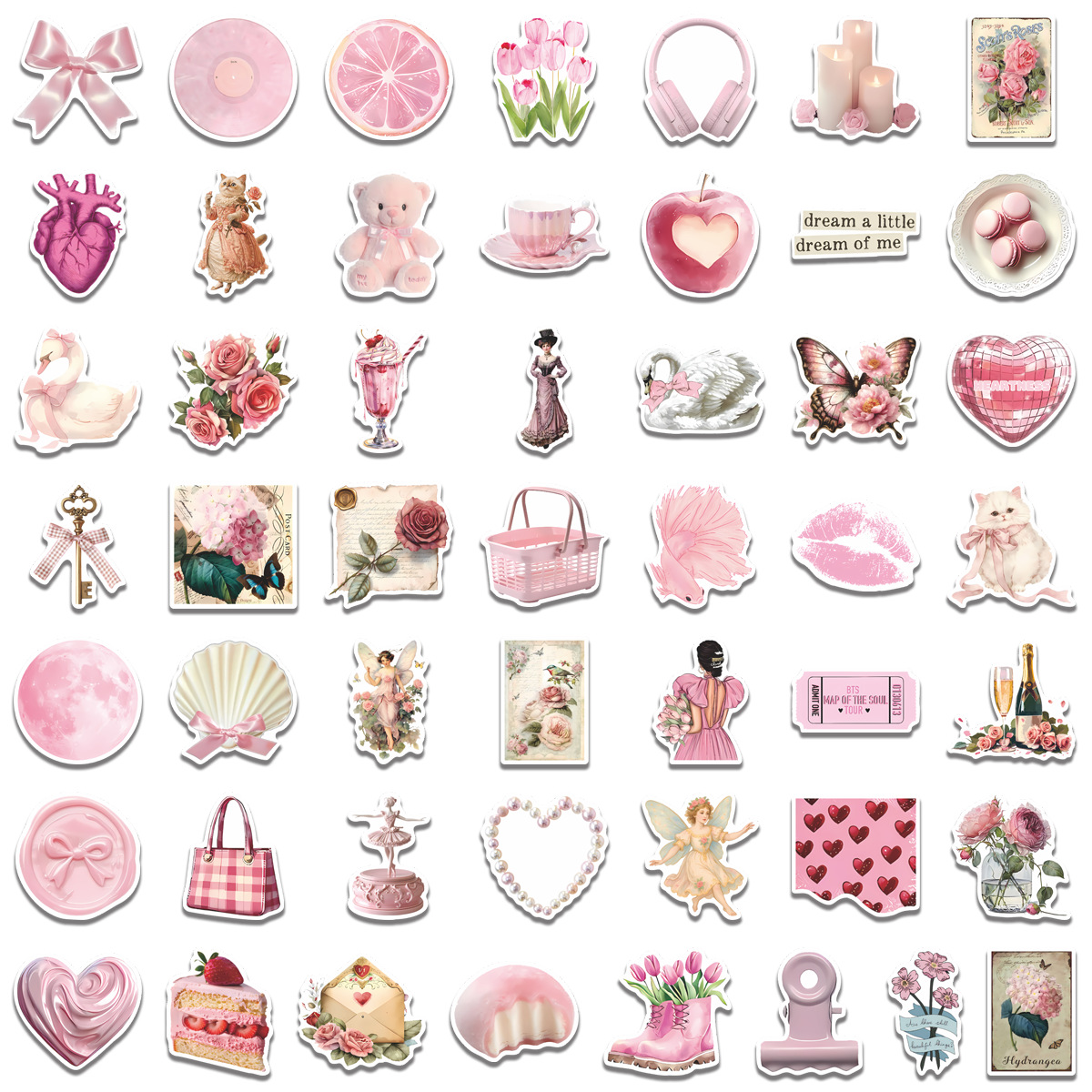 50/100pcs Cute Pink Girl Carto – обзор и цена Laptop Accessories Girly