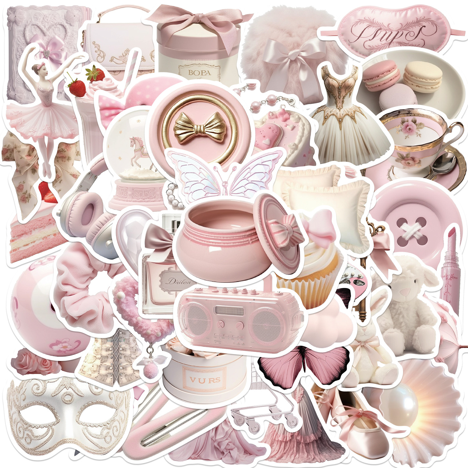 50/100pcs Cute Pink Girl Carto – обзор и цена Laptop Accessories Girly