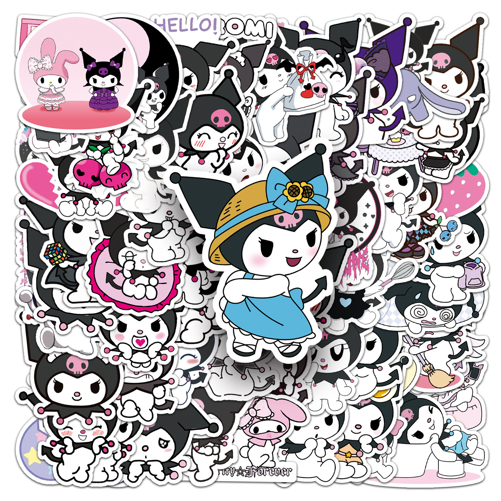 100Pcs Sanrio Kuromi Anime Car – обзор и цена Laptop Accessories Girly