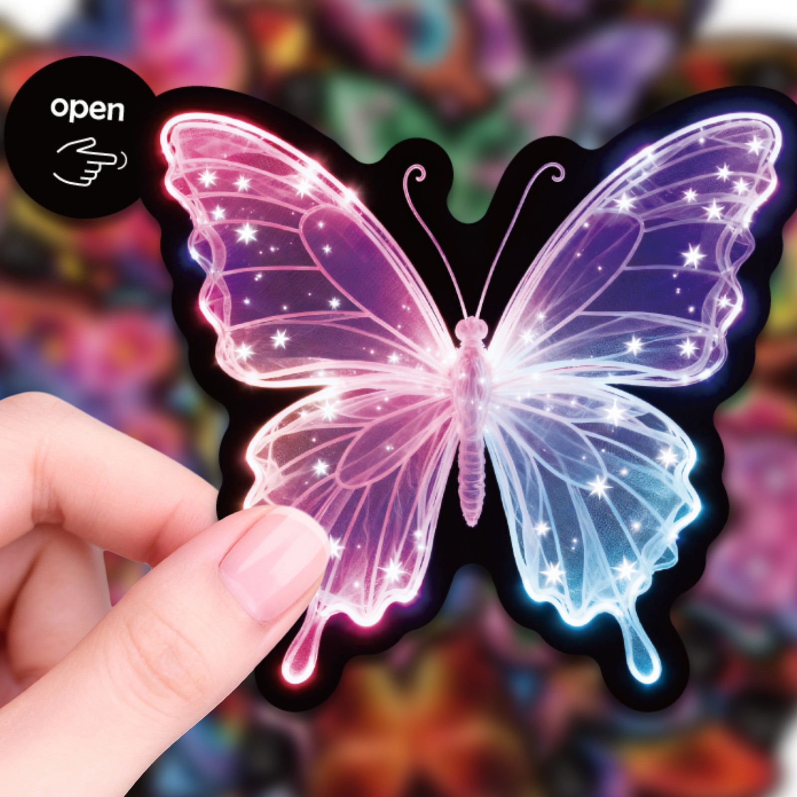 50Pcs Easy Peel Neon Butterfly – обзор и цена Laptop Accessories Girly