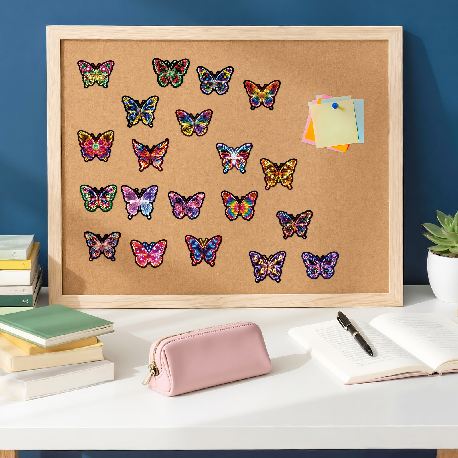 50Pcs Easy Peel Neon Butterfly – обзор и цена Laptop Accessories Girly