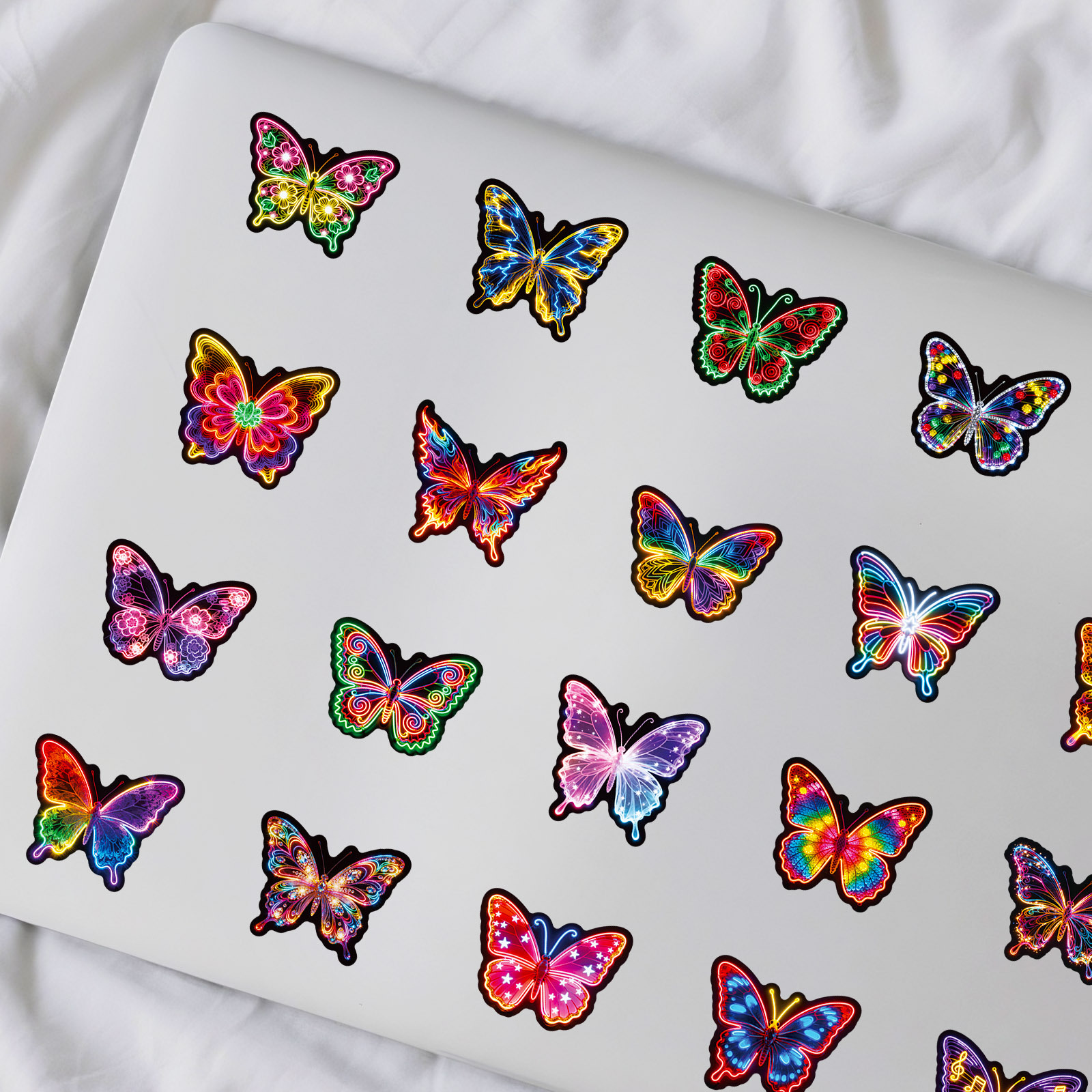 50Pcs Easy Peel Neon Butterfly – обзор и цена Laptop Accessories Girly