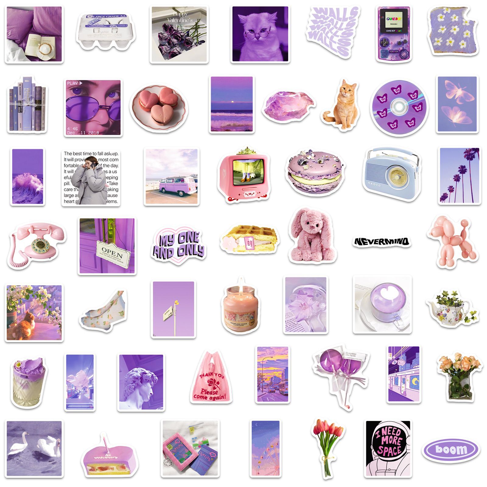 50Pcs Ins Style Fresh Purple A – обзор и цена Laptop Accessories Girly