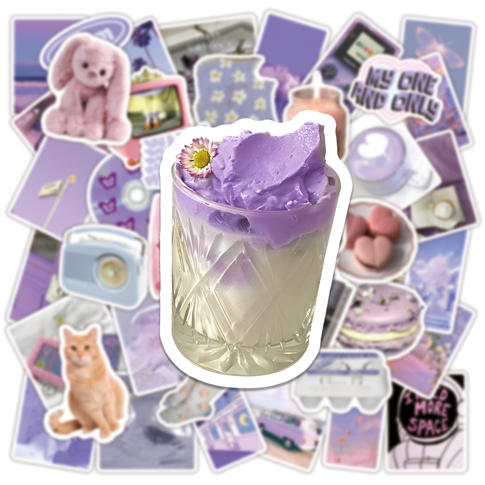 50Pcs Ins Style Fresh Purple A – обзор и цена Laptop Accessories Girly